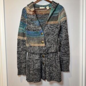 Anthropologie Sleeping on Snow Long Cardigan Sweater Sz S Belt Alpaca Wool $209